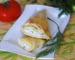 Слойки из теста фило с начинкой из риса