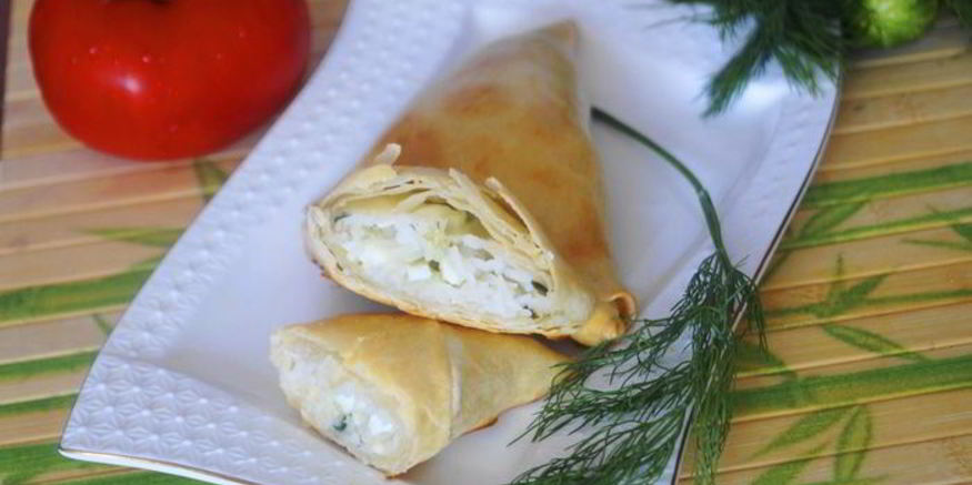 Рецепт слоек из теста фило с начинкой из риса