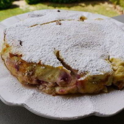 Творожник с персиками