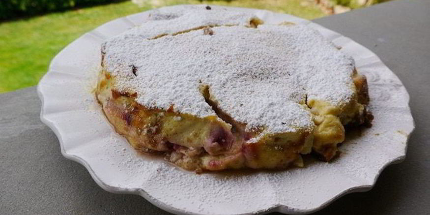 Рецепт творожника с персиками