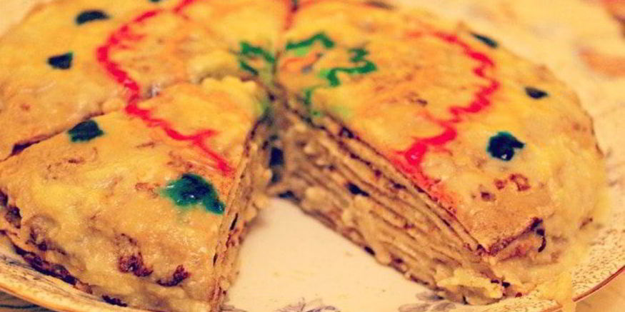 Рецепт блинного торта с яблочным кремом