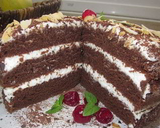 Простой торт Ноченька на кефире