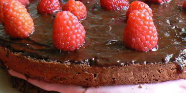 шоколадный торт с малиновым суфле