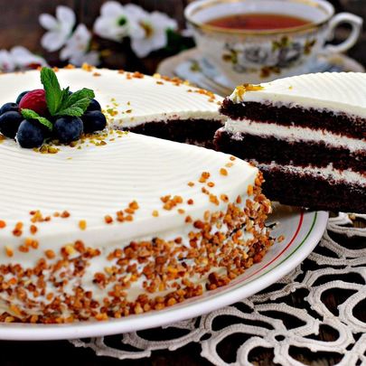 Торт на сметане и сгущенном молоке