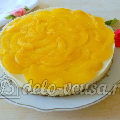 Торт с консервированными персиками