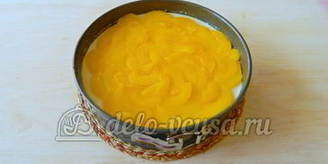 торт с консервированными персиками