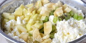 творожный торт с желатином и фруктами