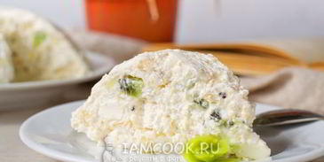 творожный торт с желатином и фруктами