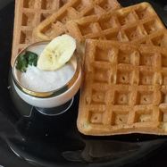 Рецепт Бельгийских вафель с корицей и банановым кремом