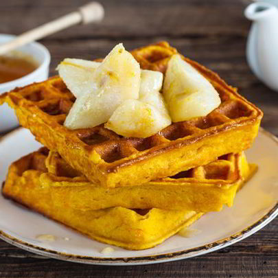 Морковные вафли с грушами