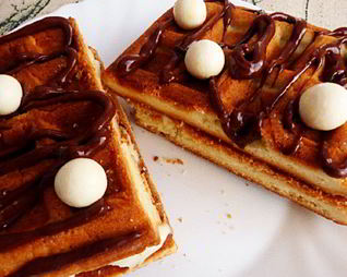 Песочные вафли с творожным кремом