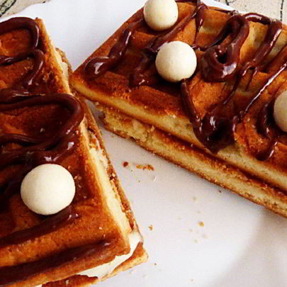 Песочные вафли с творожным кремом