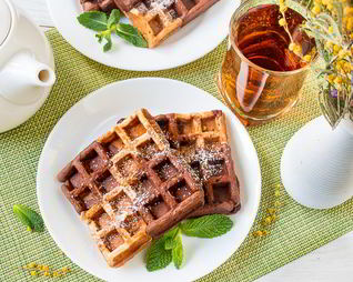 Шоколадно-банановые вафли