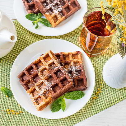 Шоколадно-банановые вафли