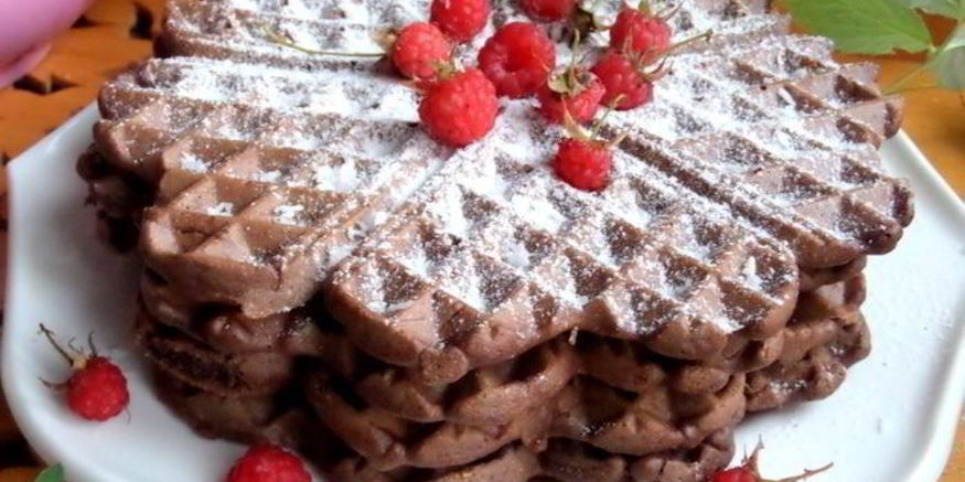 Рецепт шоколадных вафель с кокосом