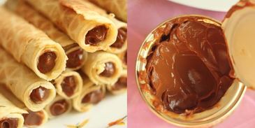 вафельные трубочки с вареным сгущенным молоком