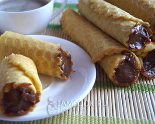 Вафельные трубочки со сгущенкой