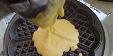 вафли с шариком шоколадного мороженого