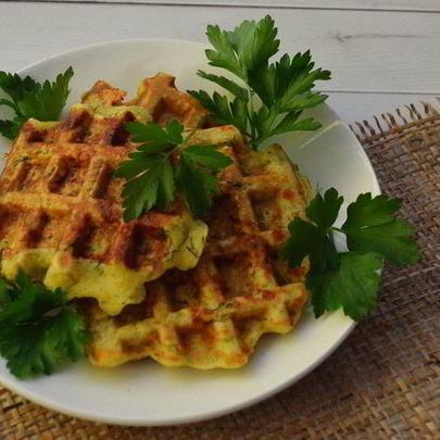 Вафли с сыром и зеленью