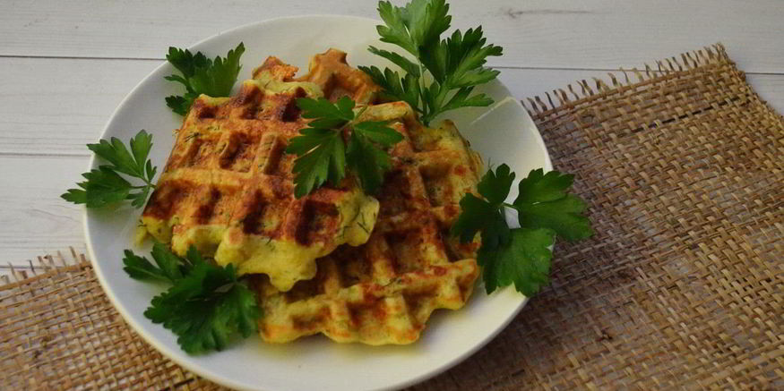 Рецепт вафель с сыром и зеленью