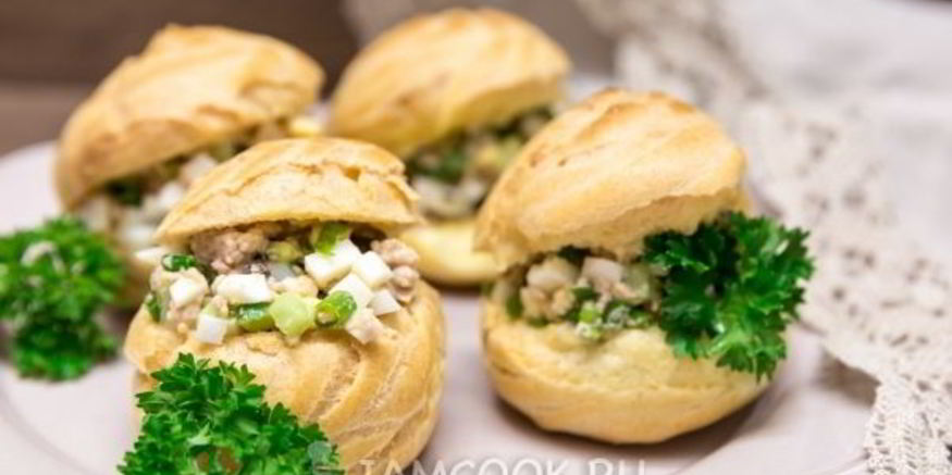 Рецепт профитролей с печенью трески