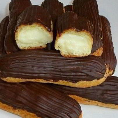 Эклеры с кремом в глазури