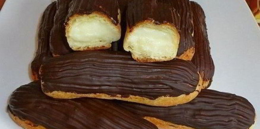 Рецепт эклеров с кремом в глазури