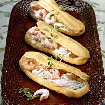 Эклеры с креветками