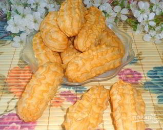 Эклеры с творожным кремом