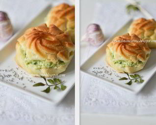 Закусочные профитроли с нежным кремом из цукини