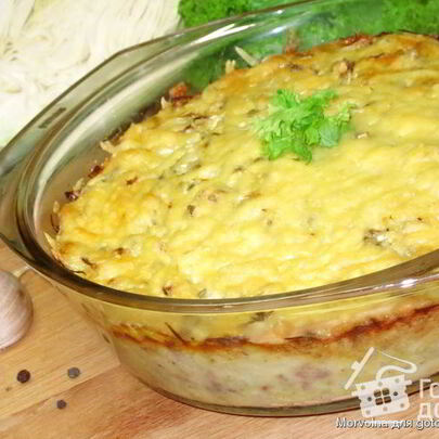 Капустная запеканка с фаршем