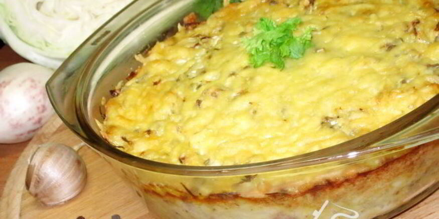 Рецепт капустной запеканки с фаршема