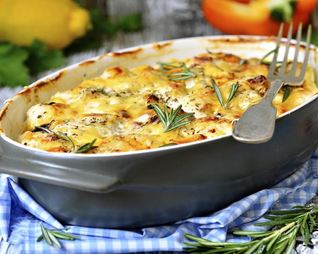 Картофельная запеканка с грибами и сыром