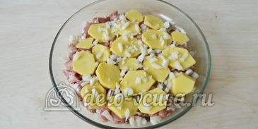 картофельная запеканка с мясом и грибами