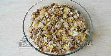 картофельная запеканка с мясом и грибами