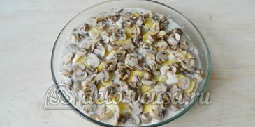 картофельная запеканка с мясом и грибами