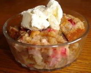 Хлебная запеканка с ревенем