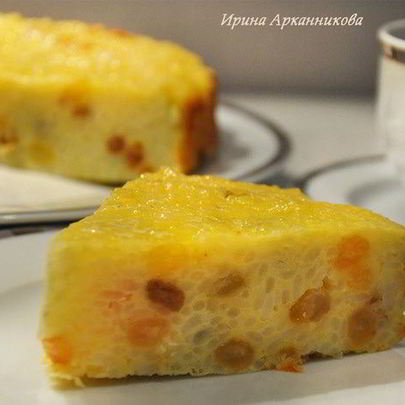 Рисовая запеканка с йогуртом и изюмом