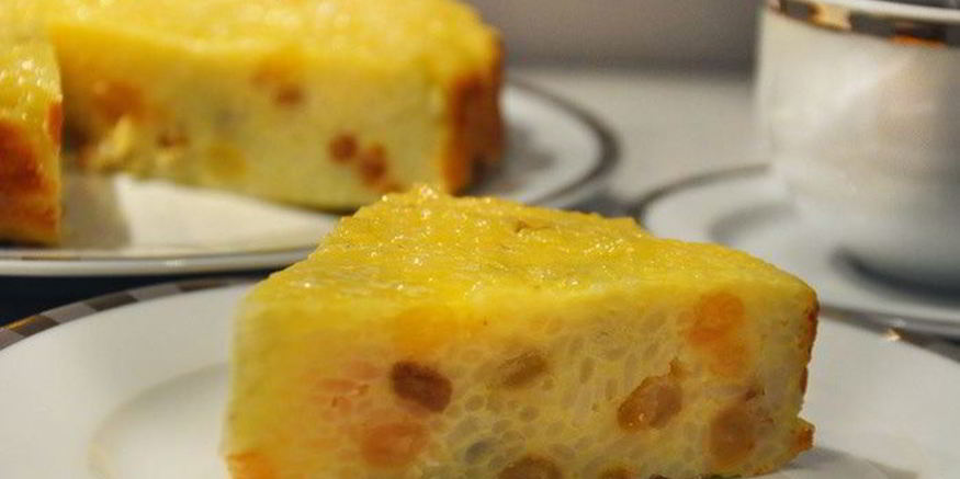 Рецепт рисовой запеканки с йогуртом и изюмом