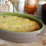 Рецепт Творожной запеканки с овсяными хлопьями и вишней