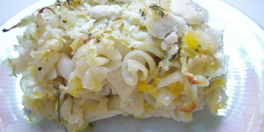 Рецепт запеканки из кабачка, феты и макарон
