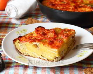 Запеканка из картошки с помидорами в духовке