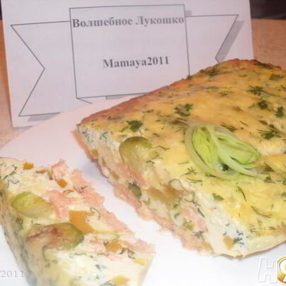 Запеканка с брюссельской капустой и семгой