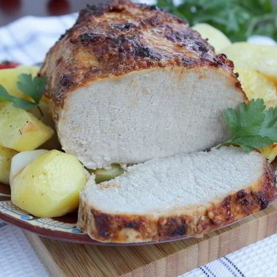 Карбонад варено-печеный в аджике