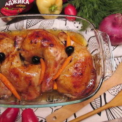 Курочка-гриль под маринадом из аджики