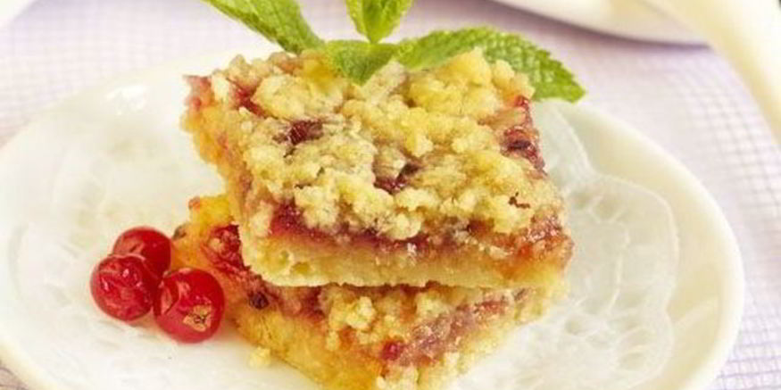 Рецепт овсяных ромбиков с джемом