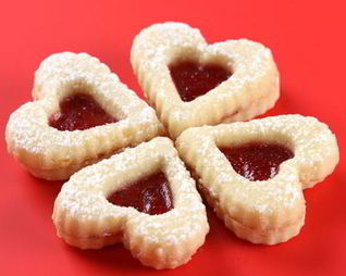 Сердечки с начинкой из джема