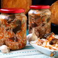 Рецепт Капусты с баклажанами на зиму