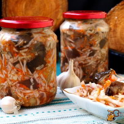 Капуста с баклажанами на зиму