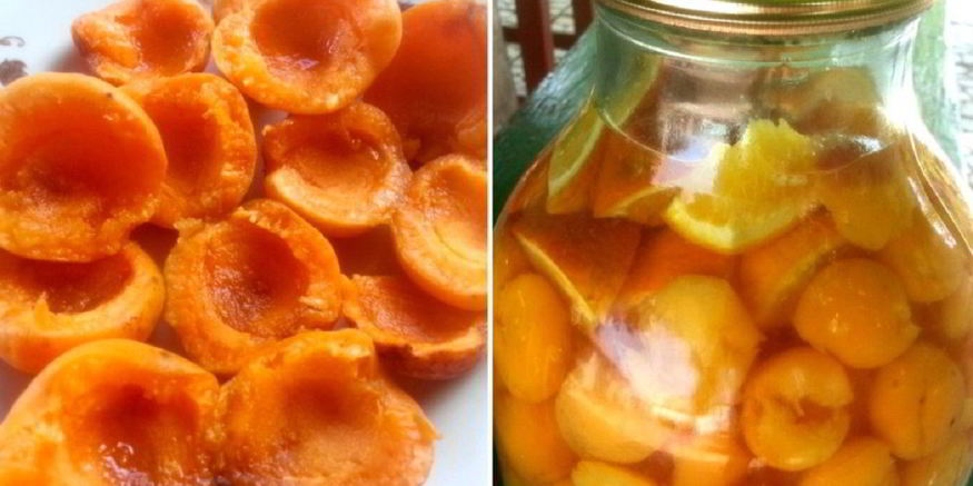 Рецепт компота из абрикосов и апельсинов